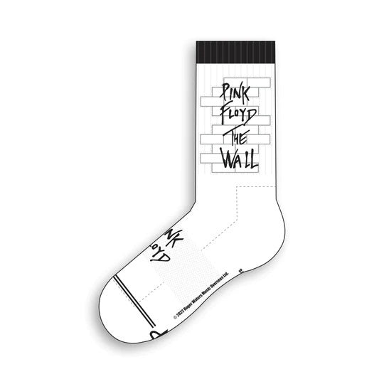 Perris Licensed PINK FLOYD "The Wall" Large Crew Socks in White (1-Pair)