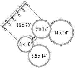 Dixon Cornerstone Maple 520 Series 5-Pce Drum Kit in Natural Maple Gloss
