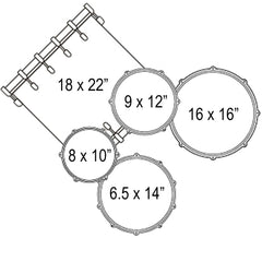Dixon Cornerstone Maple 522 Series 5-Pce Drum Kit in Natural Maple Gloss