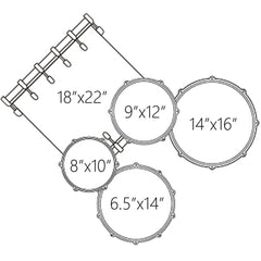 Dixon Fuse Maple 522 Series 5-Pce Drum Kit in Natural to Black Fade Gloss