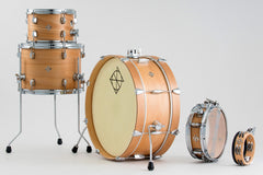 Dixon Little Roomer Series 5-Pce Drum Kit in Satin Natural Lacquer Finish