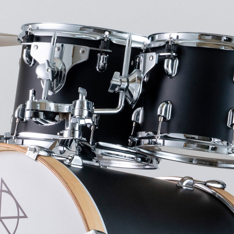 Dixon Spark Birch Series 5-Pce Drum Kit in Satin Black Lacquer