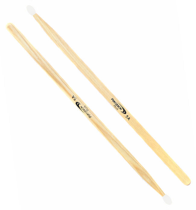 Percussion Plus Hickory Wood with Nylon Tip 5A Drum Sticks