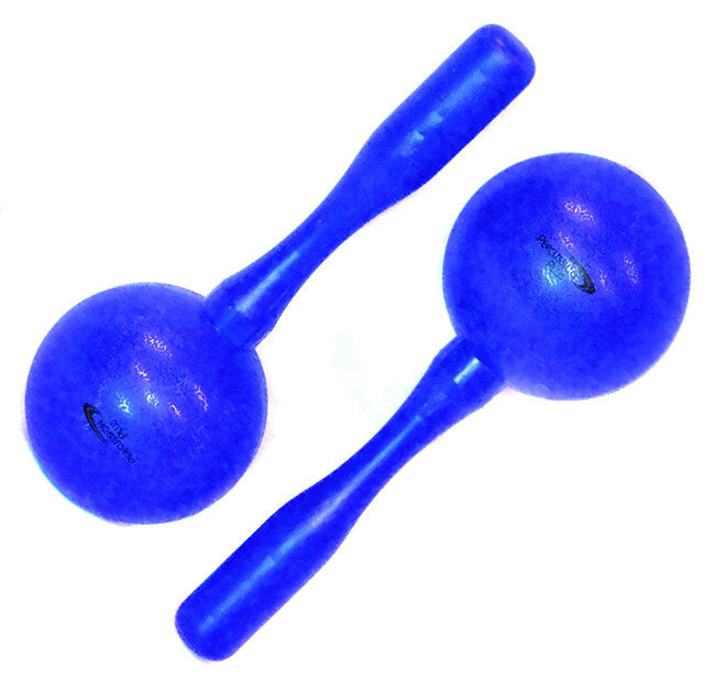 Percussion Plus Round Head Plastic Maracas in Blue