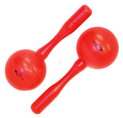 Percussion Plus Round Head Plastic Maracas in Red