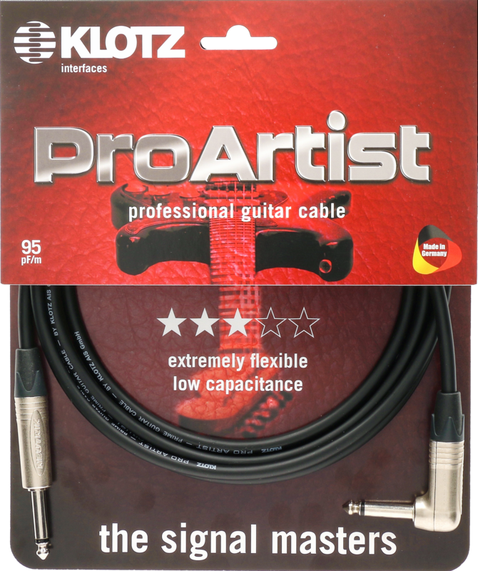 Klotz Pro Artist Instr. Cable 6m Jack 2p - Jack 2p 90°