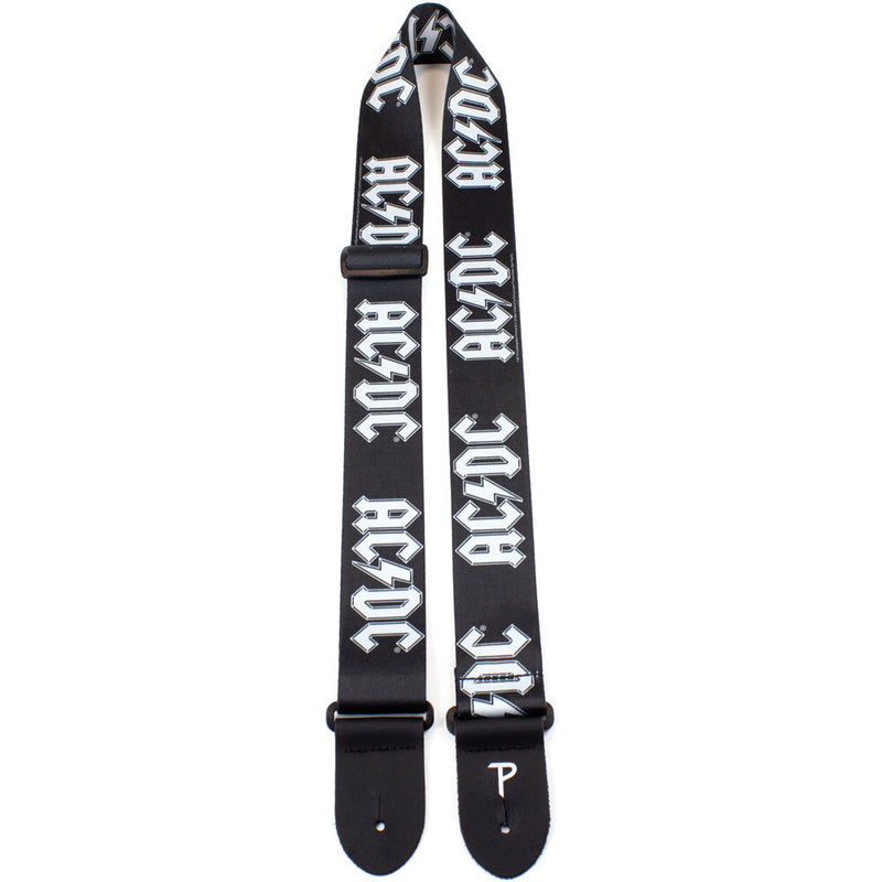 Perris 2" Polyester "AC/DC - White Logo on Black" Licensed Guitar Strap