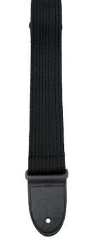 Perris 2" Premium Black Cotton Guitar Strap with Deluxe Garment Leather ends