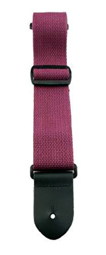 Perris 2" Burgundy Cotton Guitar Strap with Leather ends