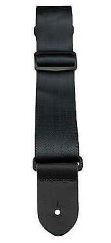 Perris 2" Black Seatbelt Style Guitar Strap with Leather ends