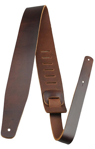 Perris 2.5" Guitar Strap Tan Heavy Buffalo Belt Leather with Glazed Finish