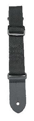Perris 1.5" Nylon Ukulele Strap in Black with Leather ends