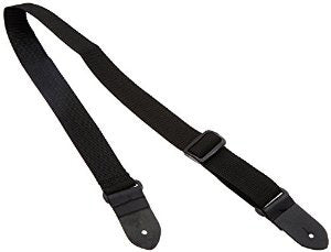 Perris 1.5" Nylon Ukulele Strap in Black with Leather ends