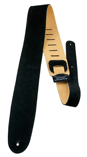 Perris 2.5" Soft Suede Guitar Strap in Black with Premium backing