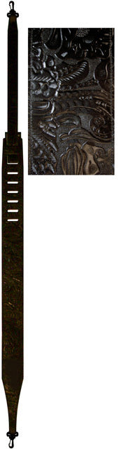 Perris 2.5" Black Leather Textured Banjo Strap