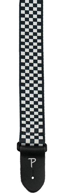 Perris 2" Polyester White/Black Checkered Guitar Strap