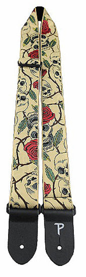 Perris 2" Jacquard Guitar Strap with Skull & Roses design