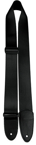 Perris 2" Black Heavy Nylon Guitar Strap with Soft Deluxe Italian Leather ends
