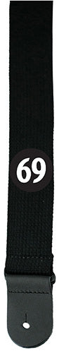 Perris 2" Black Cotton "69" Guitar Strap with Leather ends