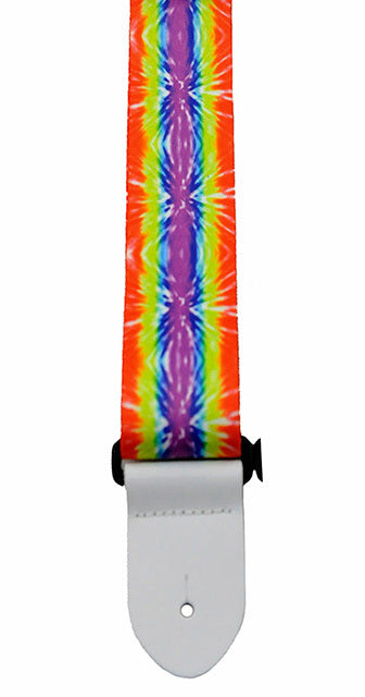 Perris 2" Hippy Collection Psychodelic Guitar Strap with White Leather ends