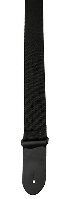 Perris 2" Poly Pro Guitar Strap in Black with Black Leather ends