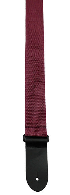 Perris 2" Poly Pro Guitar Strap in Plum with Black Leather ends