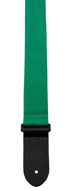 Perris 2" Poly Pro Guitar Strap in Green with Black Leather ends