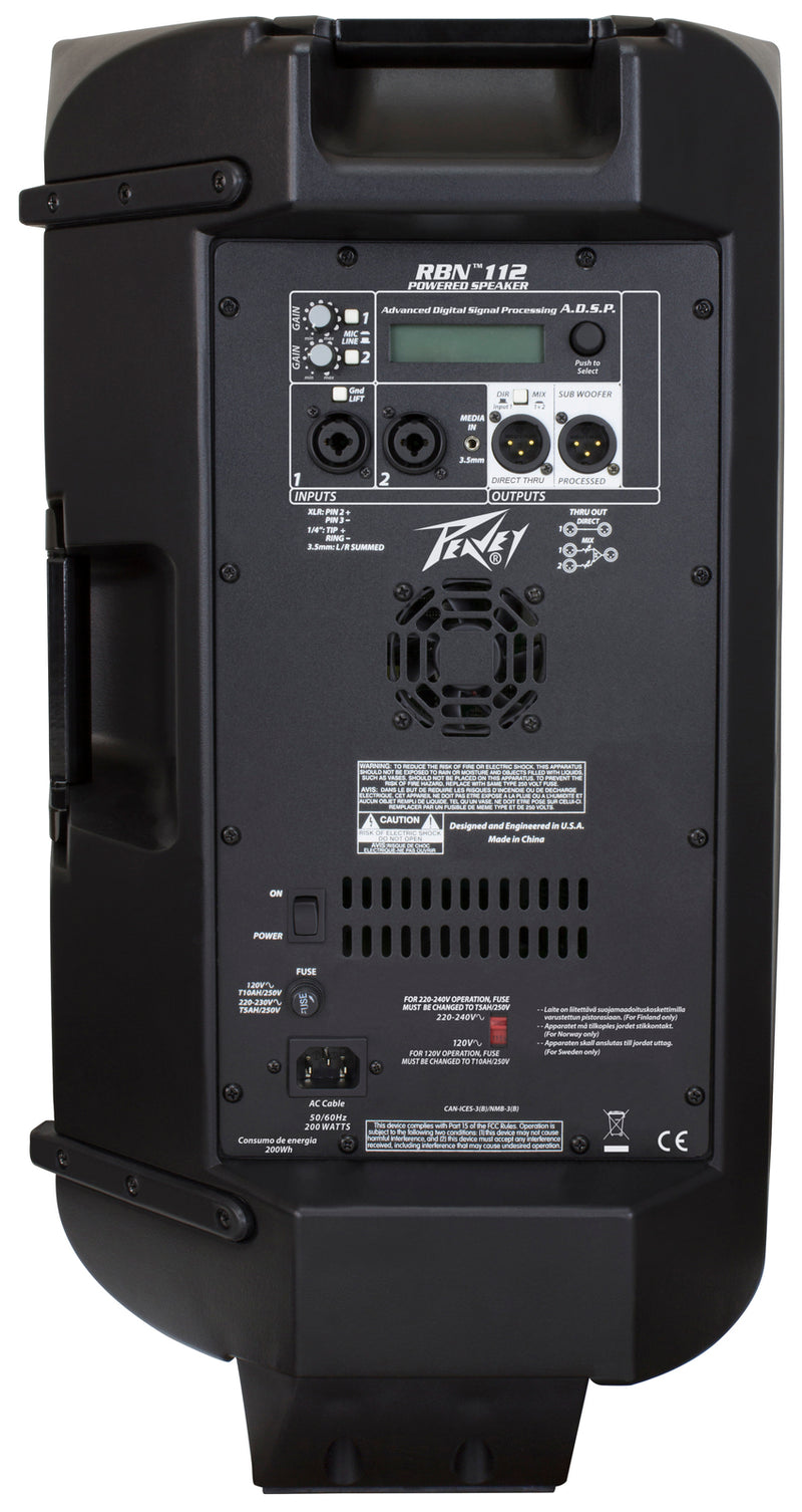 Peavey RBN Series "RBN-112" Powered 1500W, Bi-Amped, 12" Loudspeaker