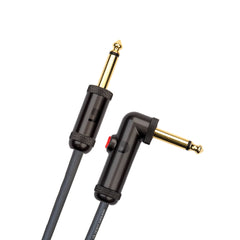 D'Addario Circuit Breaker Instrument Cable with Latching Cut-Off Switch, Right Angle Plug, 20 feet
