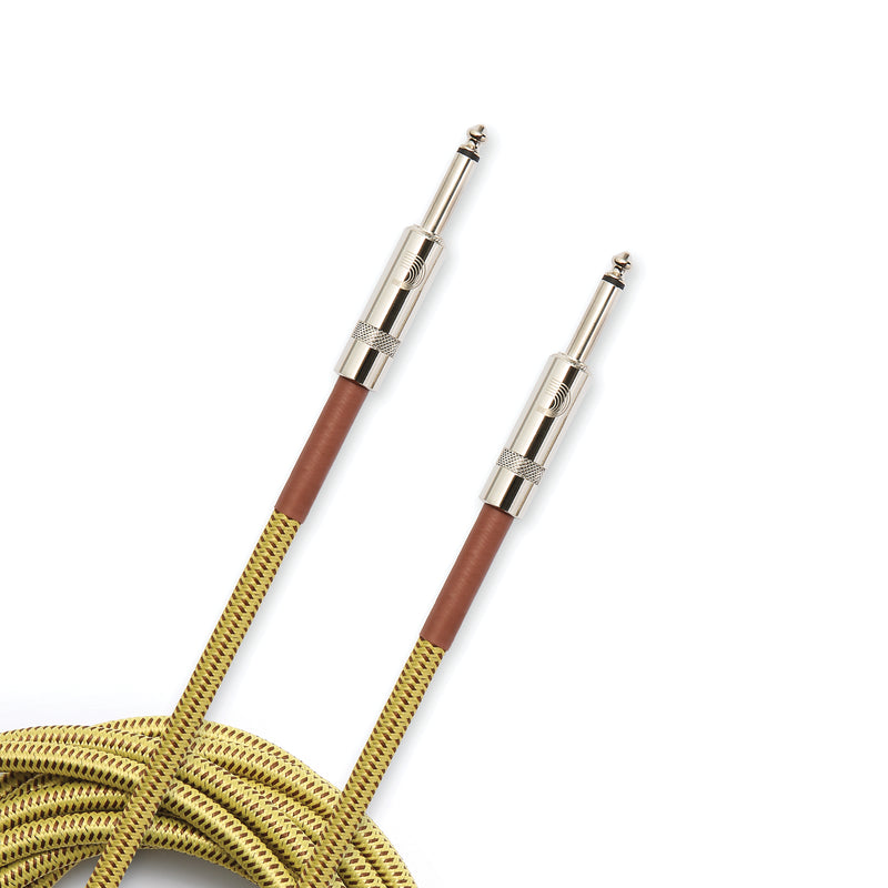 D'Addario Custom Series Braided Instrument Cable, Tweed, 15'