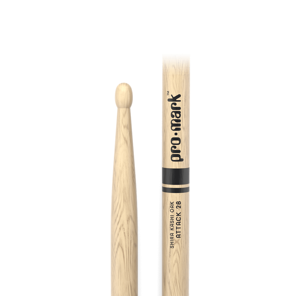 Promark Classic Attack 2B Shira Kashi Oak Drumstick, OvalTip