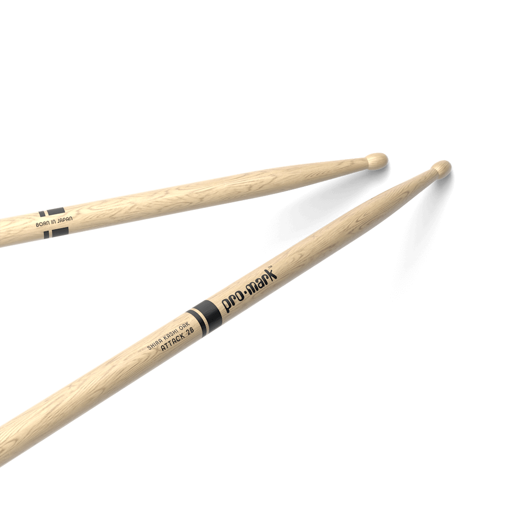 Promark Classic Attack 2B Shira Kashi Oak Drumstick, OvalTip