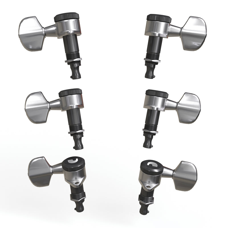 D'Addario Auto-Trim Locking Tuning Machines, 3 + 3 Setup, Chrome