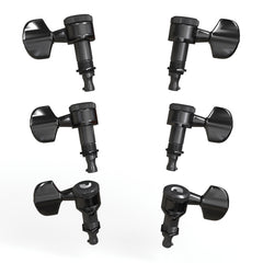D'Addario Auto-Trim Locking Tuning Machines, 3 + 3 Setup, Black