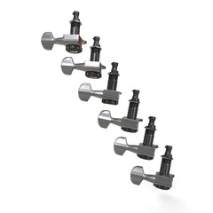 D'Addario Auto-Trim Locking Tuning Machines, 6 In-Line setup, Chrome