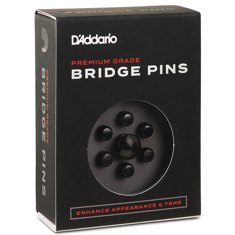 D'Addario Ebony Bridge Pins with End Pin Set, Ebony