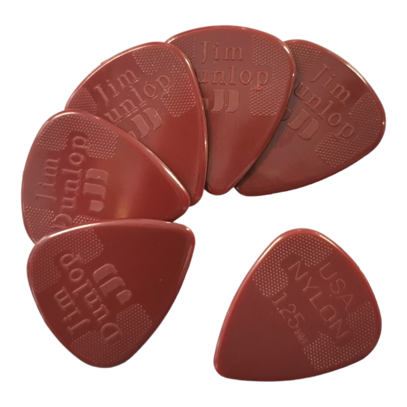 6 x Dunlop Nylon Standard Guitar Pick 1.25mm