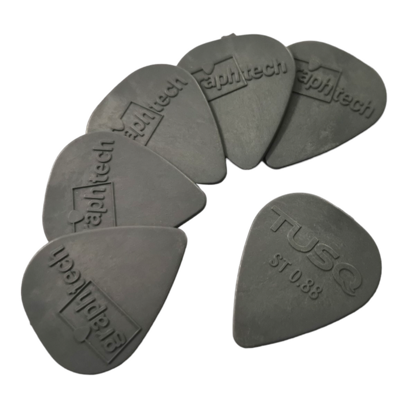 6 x Graph Tech Tusq 0.88mm Guitar Plectrum Standard Deep Tone Grey