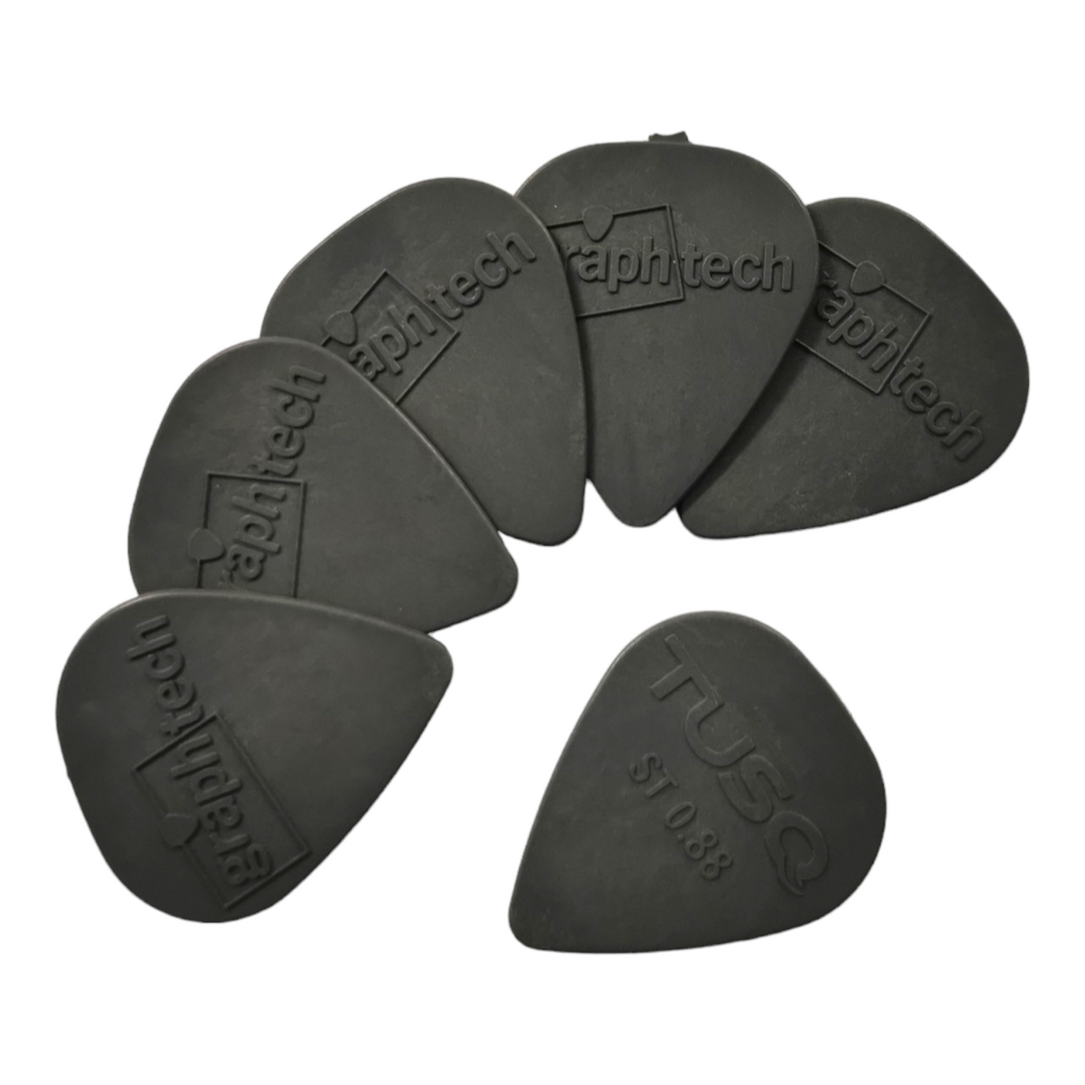 6 x Graph Tech Tusq 0.88mm Guitar Plectrum Standard Deep Tone Grey