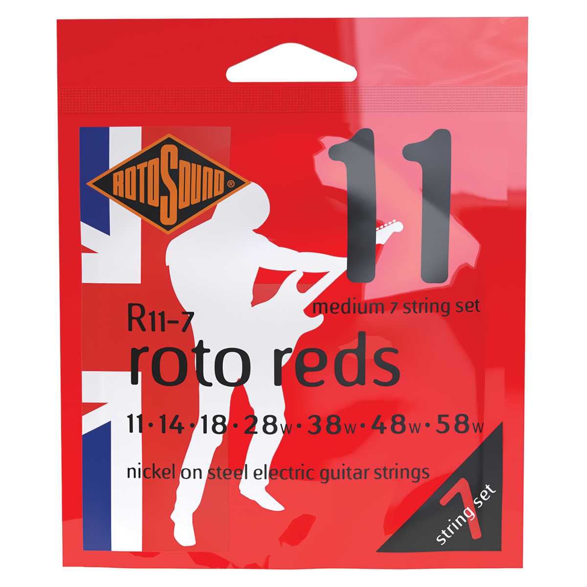 Rotosound Roto Reds Electric 7-String Set 11 - 58 [R117]