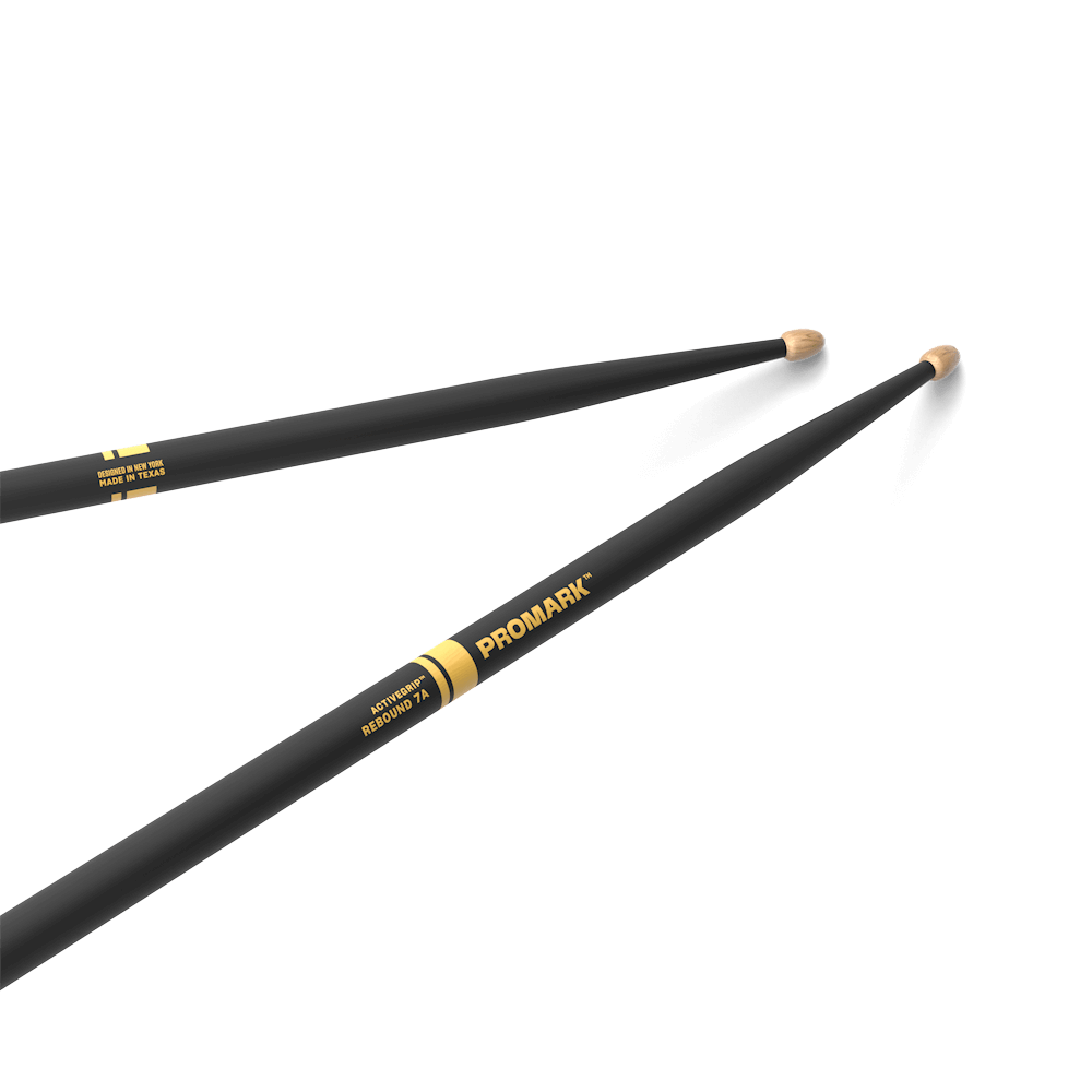 Promark Rebound 7A ActiveGrip Hickory Drumstick, Acorn Wood Tip