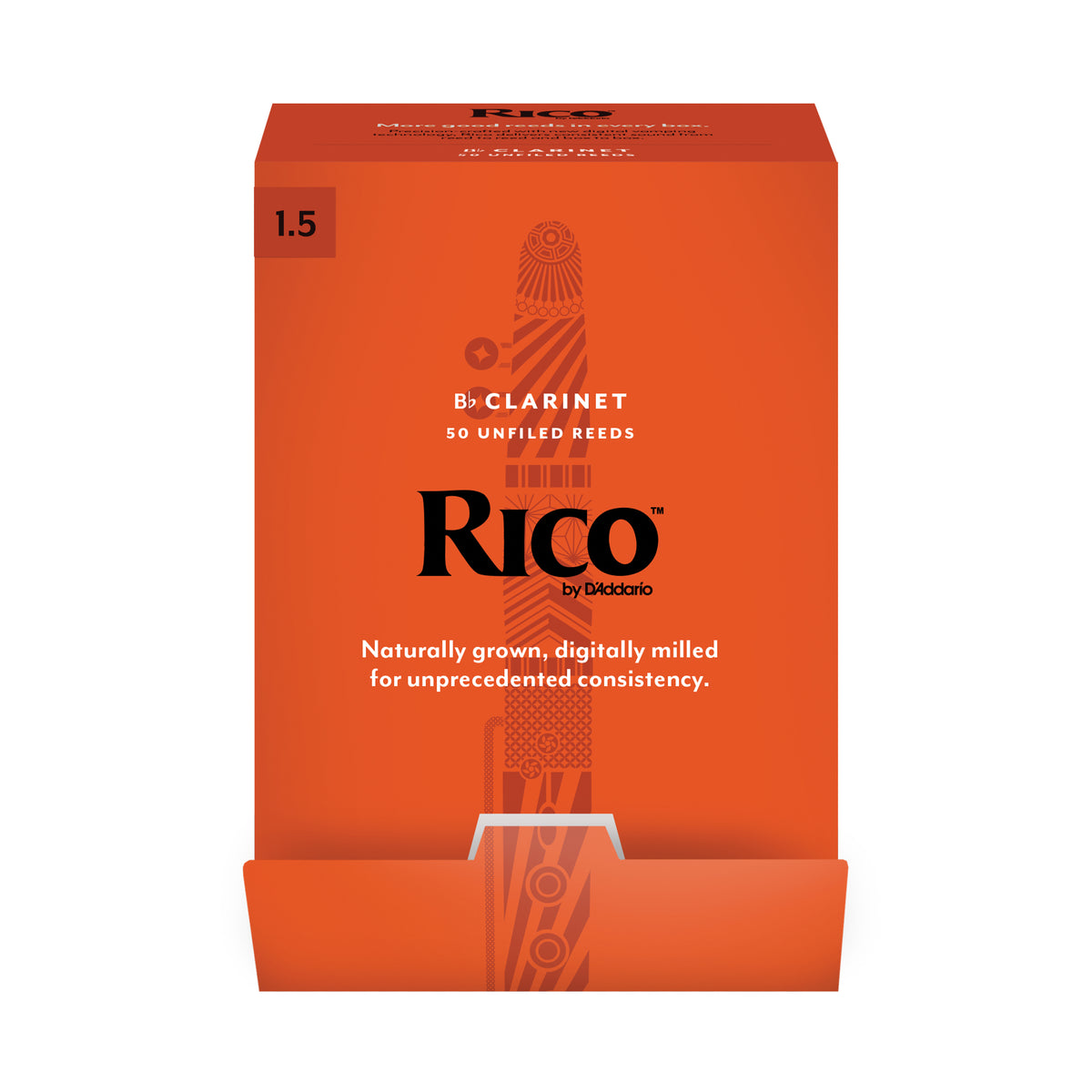 Rico by D'Addario Bb Clarinet Reeds, Strength 1.5, 50-pack
