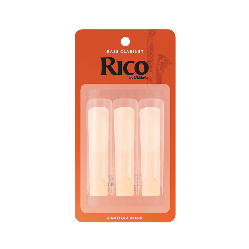 Rico by D'Addario Bass Clarinet Reeds, Strength 2, 3-Pack