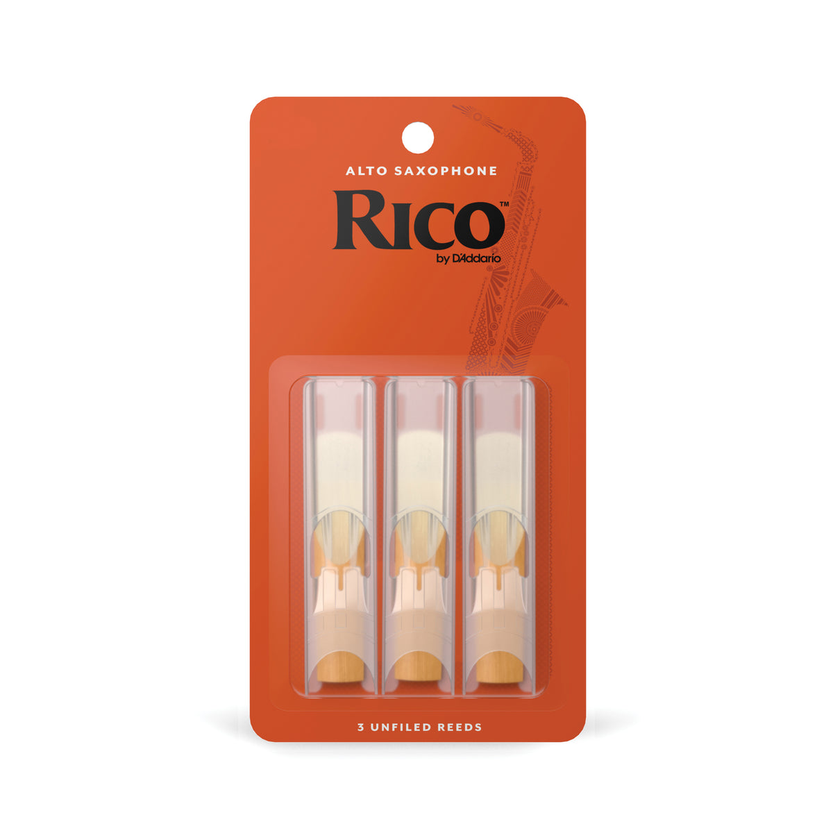 Rico by D'Addario Alto Sax Reeds, Strength 1.5, 3-pack