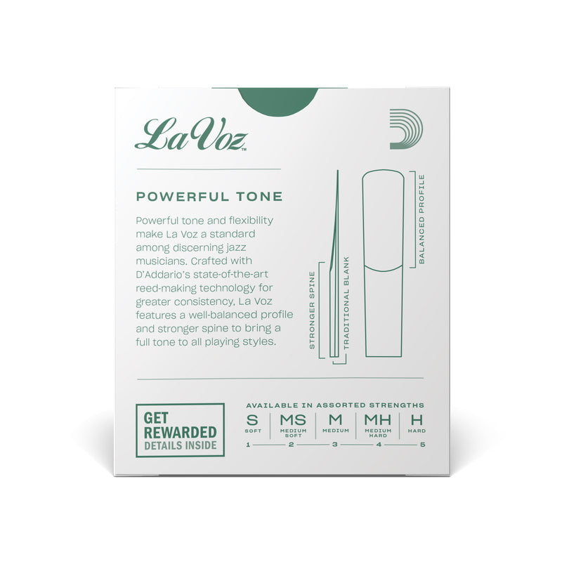La Voz  Alto Saxophone Reeds, Strength Medium, 10 Pack