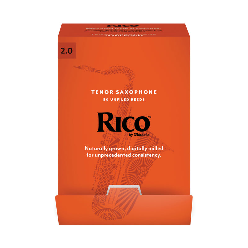Rico by D'Addario Tenor Saxophone Reeds, Strength 2.0, 50-pack
