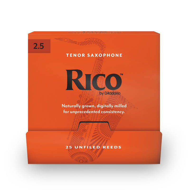 Rico by D'Addario Tenor Saxophone Reeds, #2.5, 25-Count Single Reeds