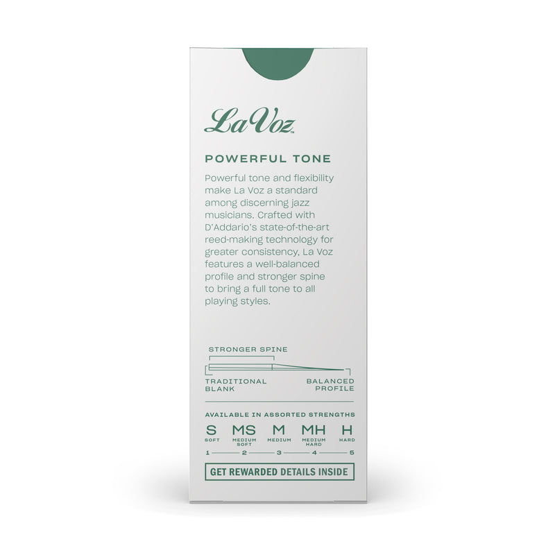La Voz Baritone Saxophone Reeds, Medium Soft, 5 Pack