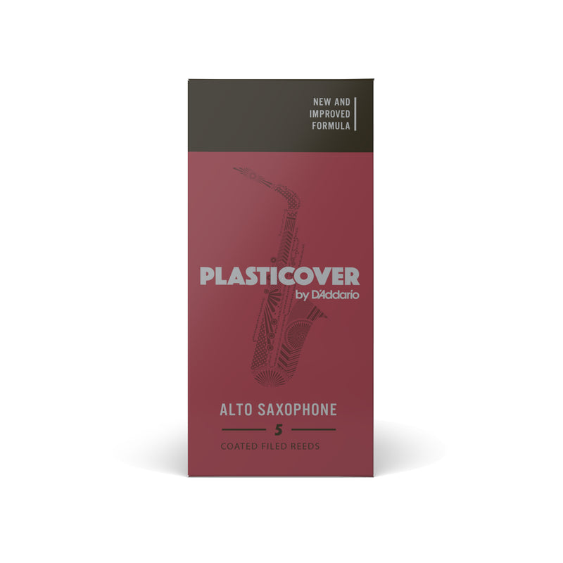 Plasticover by D'Addario Alto Sax Reeds, Strength 2.5, 5-pack