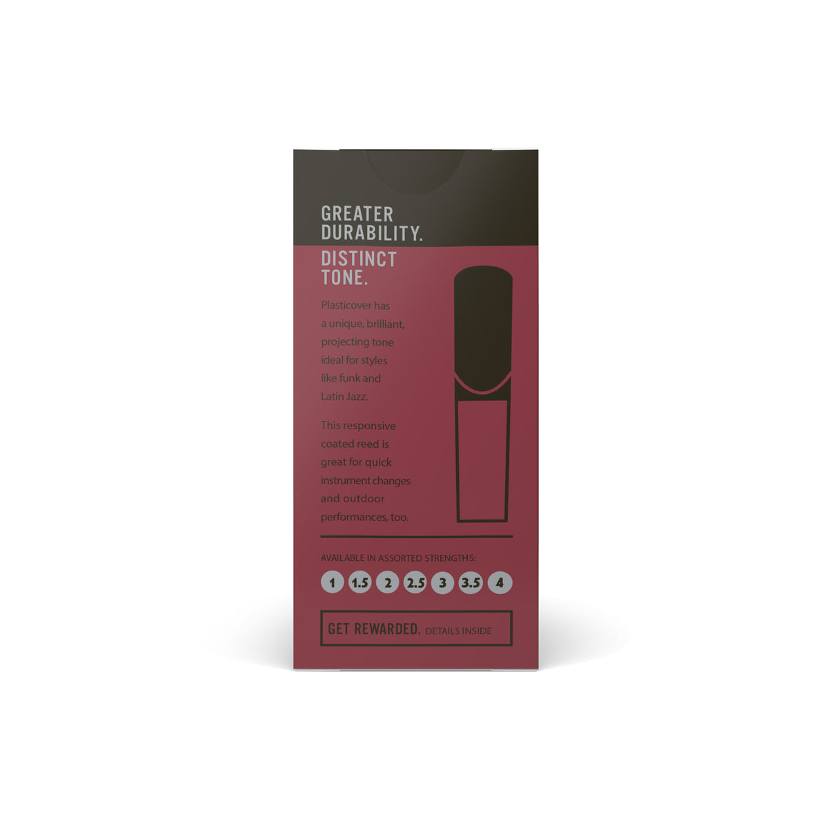 Plasticover by D'Addario Bb Clarinet Reeds, Strength 4, 5-pack